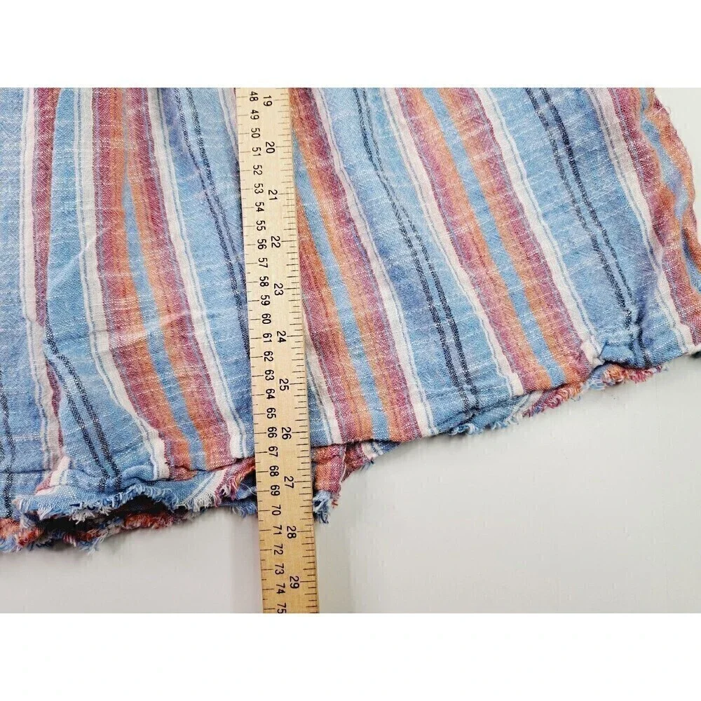 Free People Summer Nights Blue Lagoon Striped Mini Babydoll Dress Size XS